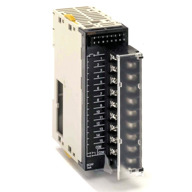 24 VDC 입력 터미널 블록 연결에 있는 CJ1W-ID211 옴론 DC 입력 장치 16 입력 7 마